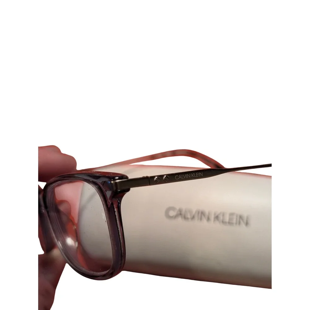 Calvin Klein Purple Tortoise Rectangular Eyeglasses Frames 419 51-16-135 Case‎